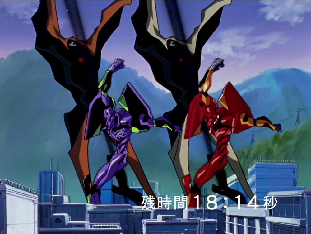 Evangelion (1995), episodio nove: 01 e 02 alle prese con Israfel